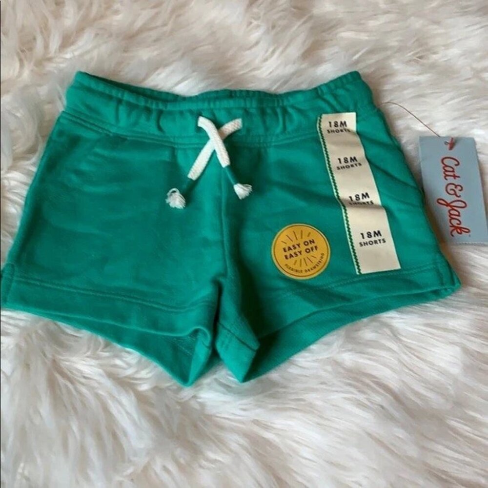 Cat & Jack Baby Girls Green Jogger Shorts Size 18 Months NWT